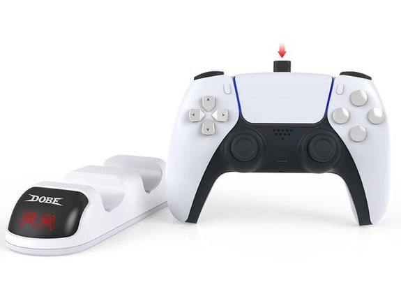 Dobe Punjač za PS5 kontrolere TP5-0506 dual beli