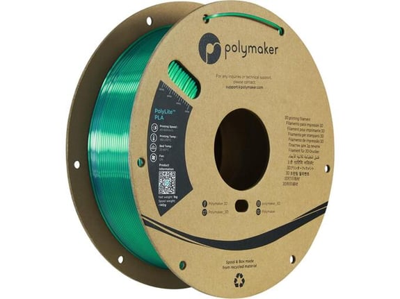 Polymaker Filament za 3D štampač PolyLite Dual Silk PLA Jadeite Green-Chrome