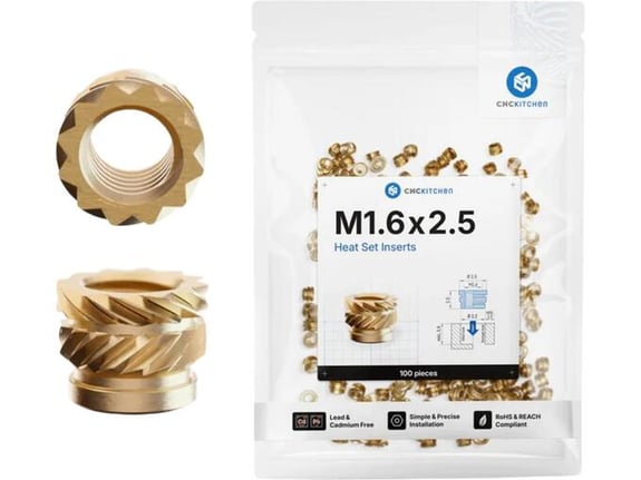 CNC Kitchen Šrafovska roba M1 standard navojni umetak M1.6x2.5mm 100kom