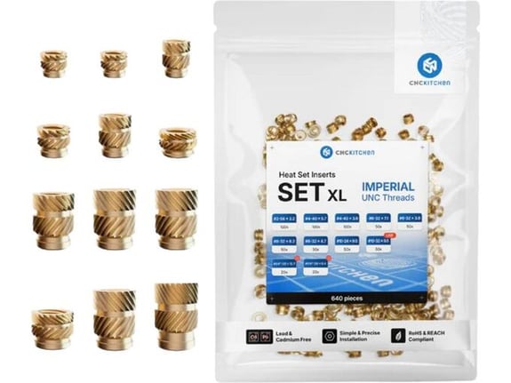 Cnc Kitchen Šrafovska roba Threaded Insert Set XL UNC 640kom