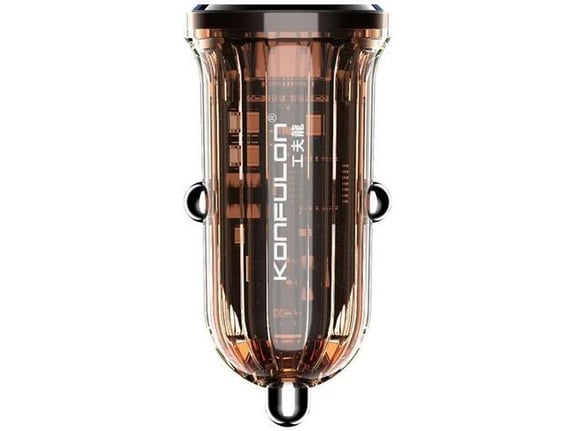 Auto punjač KONFULON C85Q, 3,6 A, QC 3.0 22,5 W, PD 30 W transparentan