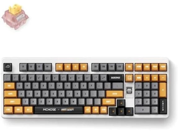 Mchose Bežična Gaming tastatura UT98 Retro Therapy Silent Peach V3 Switch