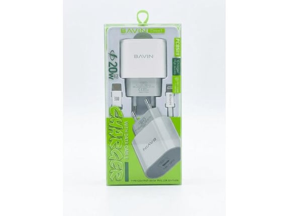 Bavin punjač 20W USB-C + kabl Lightning 30W bela
