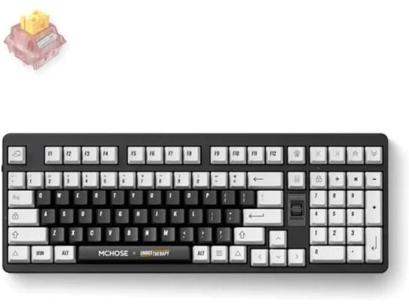 Mchose Bežična Gaming tastatura X Unbox Therapy UT98 Classic Therapy Silent Peach V3 Switch