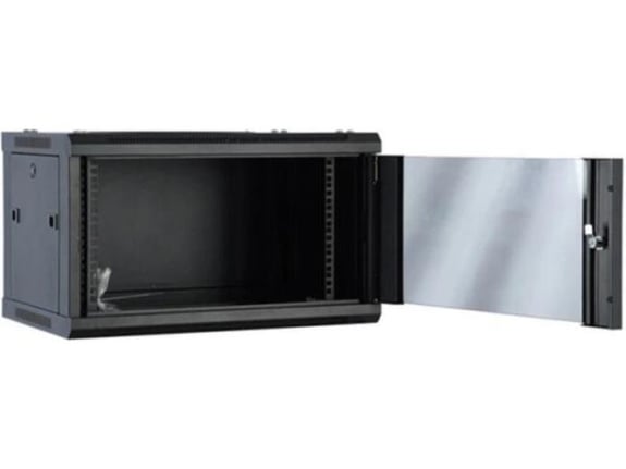 Rek ExeLink 19in,4U,600×450 zidni orman,nosivost do 30-40 kg,kaljeno staklo,crna