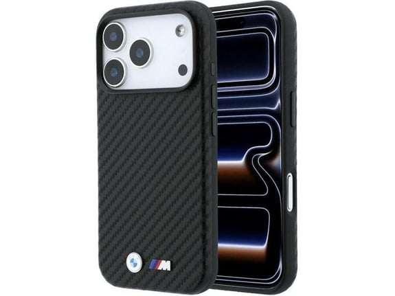Maska za telefon iPhone 17 Pro BMW M Carbon Metal Logo MagSafe