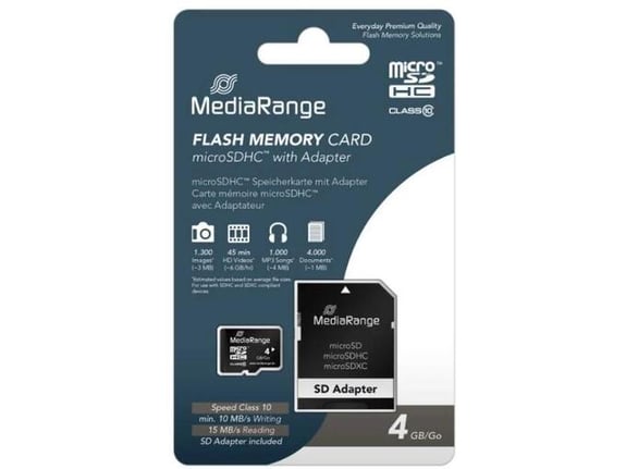 MediaRange SD kartica 4 GB Class 10 15MB/s