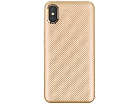 Maska za iPhone XR zlatna Carbon fiber