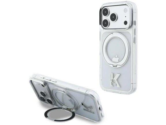 Maska za telefon iPhone 17 Pro Max IML Ring Stand 360 Kameo Metal MagSafe Transparentna