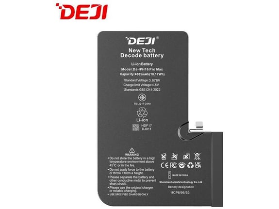 Baterija DEJI (Decode) za iPhone 16 Pro Max (4685 mAh) High Capacity
