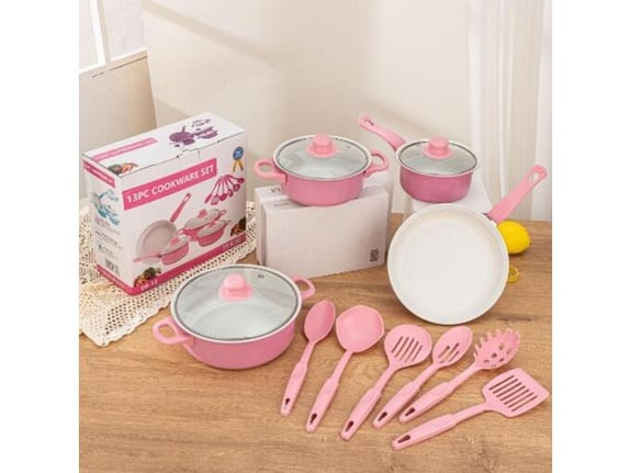 Kuhinjski set od 13 delova, roze