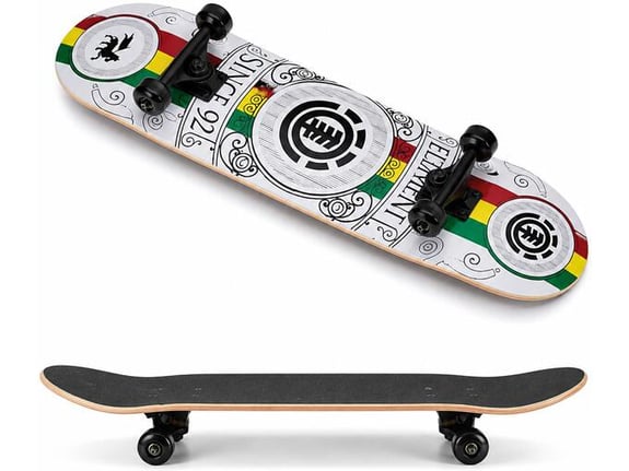 Skejtbord, 78×20 cm, beli sa šarenim dizajnom