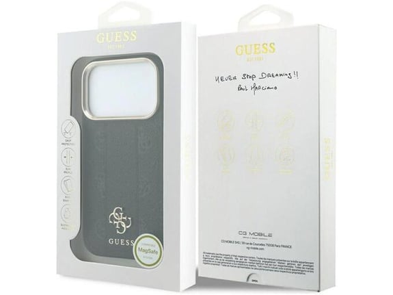 Maska za telefon iPhone 17 Pro 18 Pro Guess Stripe Peony 4G Logo MagSafe
