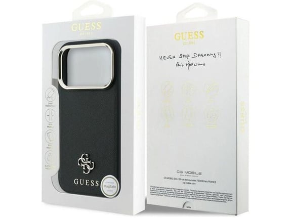 Maska za telefon iPhone 17 Pro Max Guess Saffiano Small 4G Classic Logo MagSafe