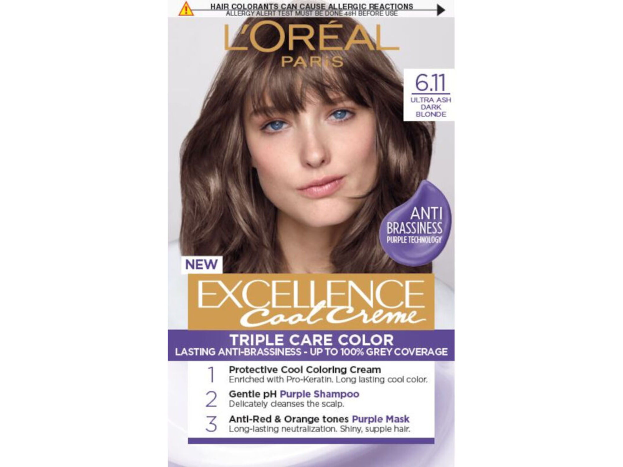 L'Oreal Paris Excellence Creme Permanent Hair Color, 9.1 Light Ash Blonde - wide 1
