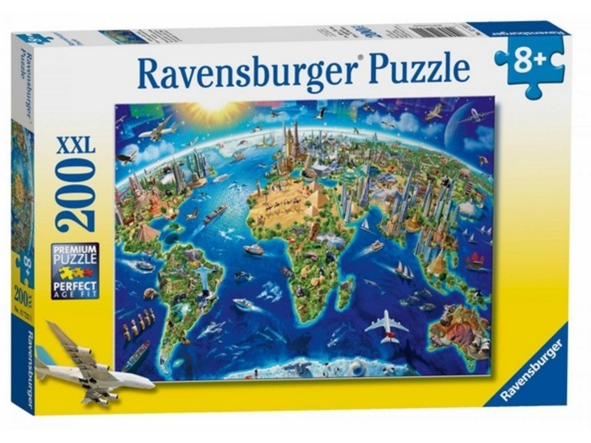 Ravensburger puzzle (slagalice) - Karta sveta sa znamenitost