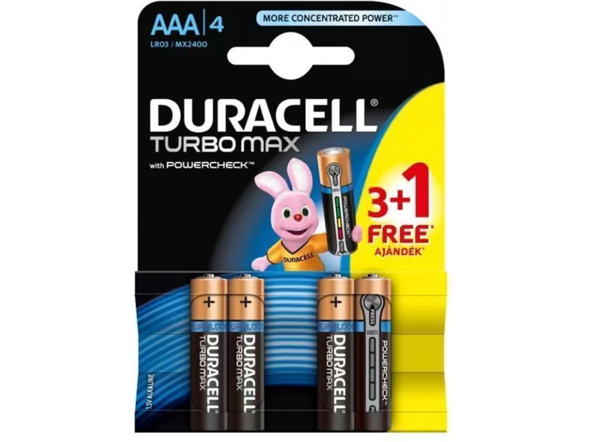 Duracell Baterije Turbo AAA 3+1