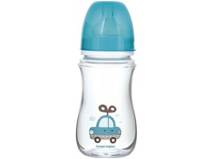 Canpol Baby Flašica široki vrat, Antikolik Toys Blue Car 240ml