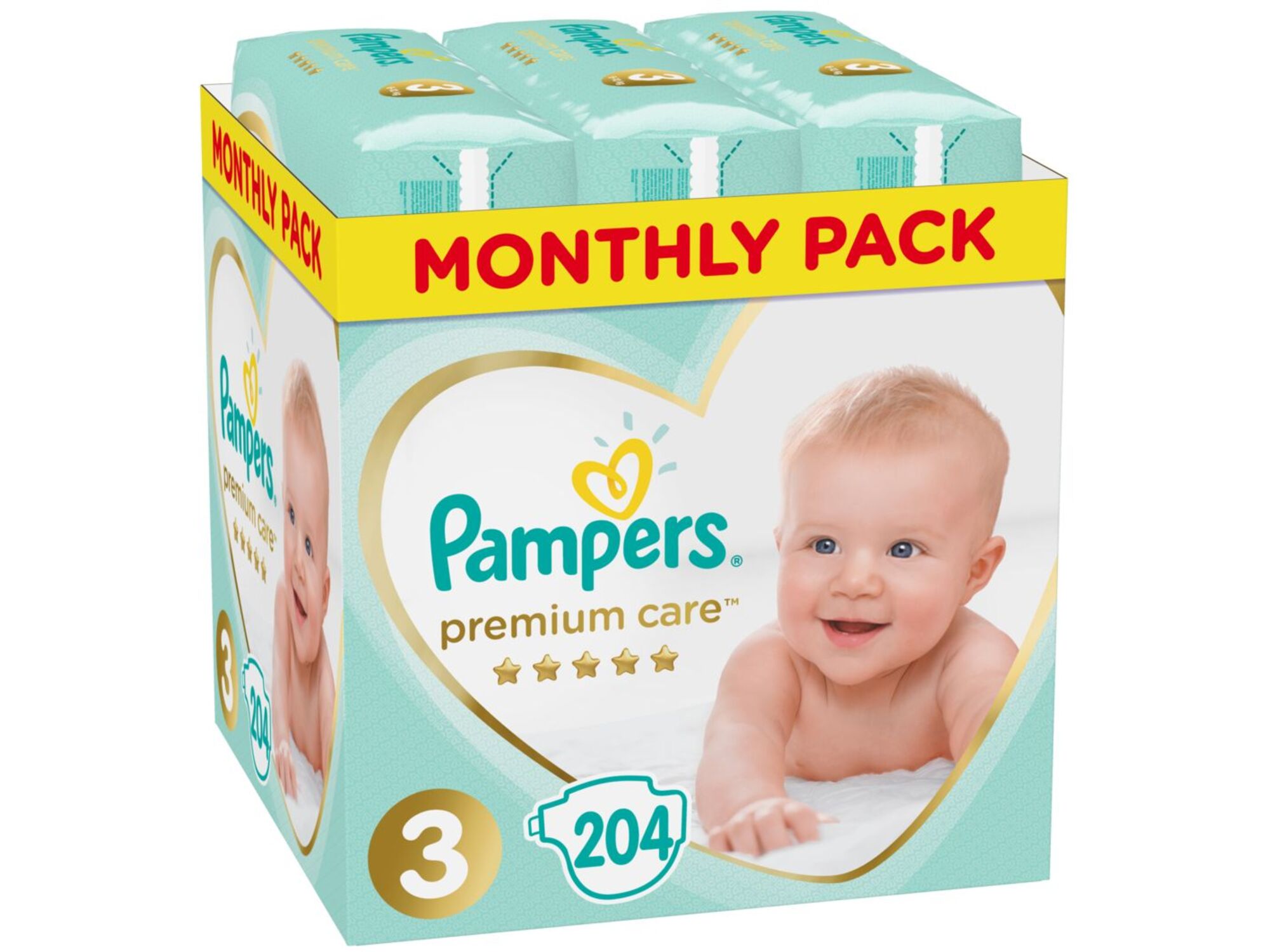 Pampers Premium Care pelene mesečno pakovanje S3 (204)