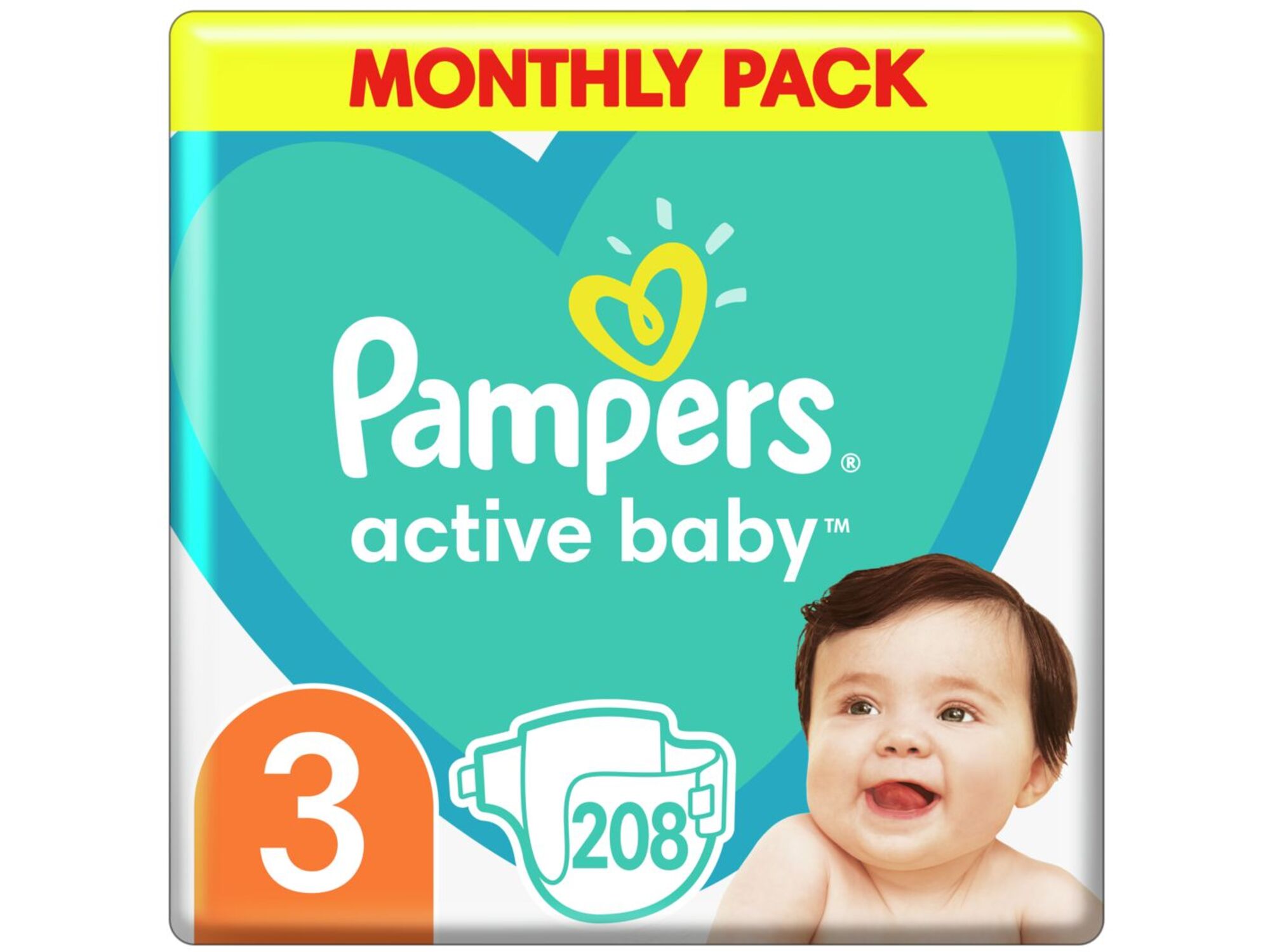 Pampers Active baby pelene mesečno pakovanje S3 (208)