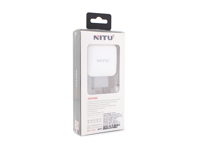 Nitu Kućni punjač 3.0 USB sa iPhone lightning kablom NT-TC003F QC