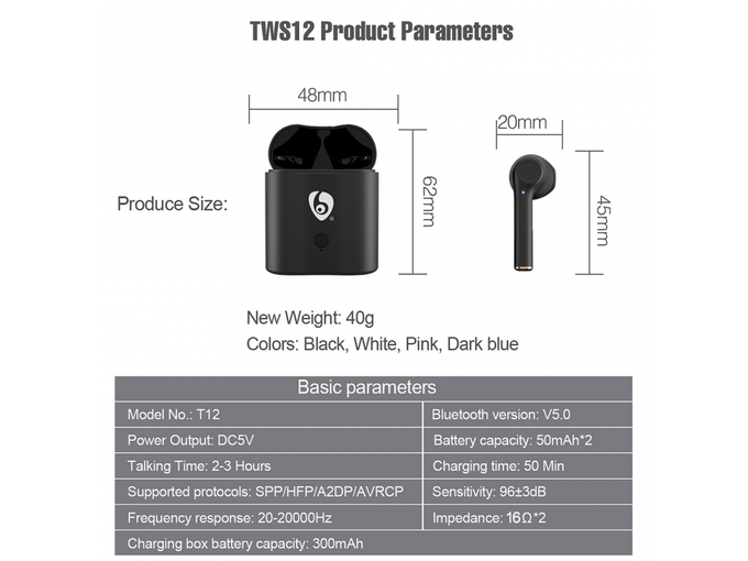Ovleng Bluetooth slušalice T12