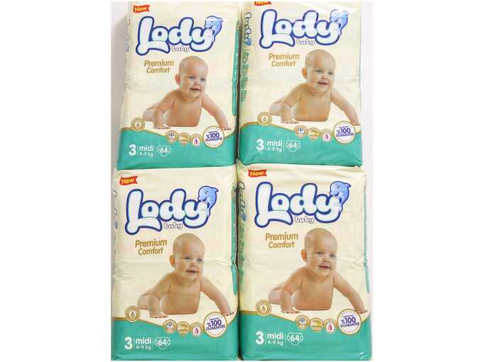 Lody Baby Jumbopack Bebi pelene veličina 3 4/1 – 256 komada