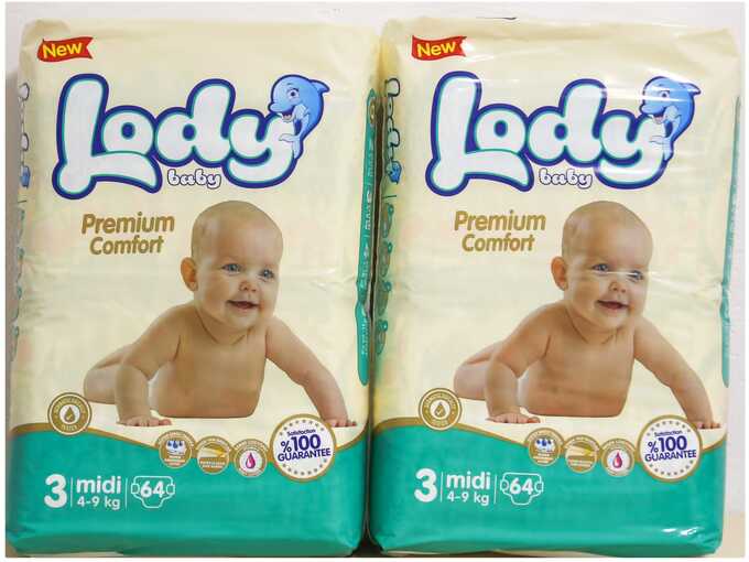 Lody Baby Jumbopack Bebi pelene veličina 3 2/1 – 128 komada