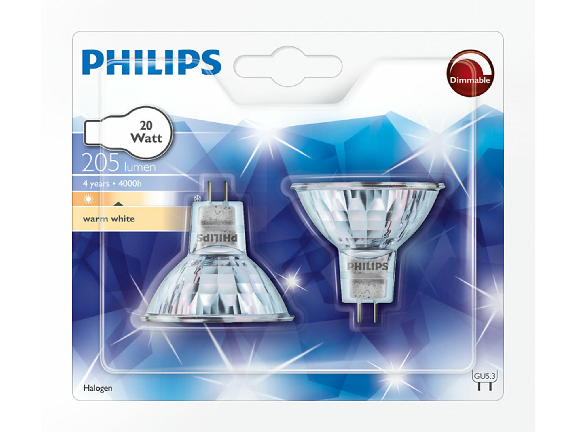 Philips Halogena lampa Hal-Dich 4y 20W GU5.3 12V 2BL/10