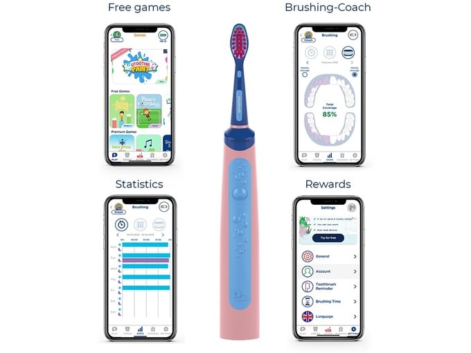 Playbrush Električna četkica za zube Smart Sonic Pink A116