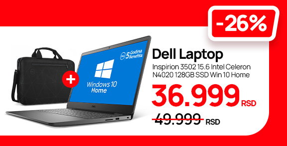 Dell Laptop Inspirion 3502 15.6 Intel Celeron N4020 128GB SS + Torba na Shoppster