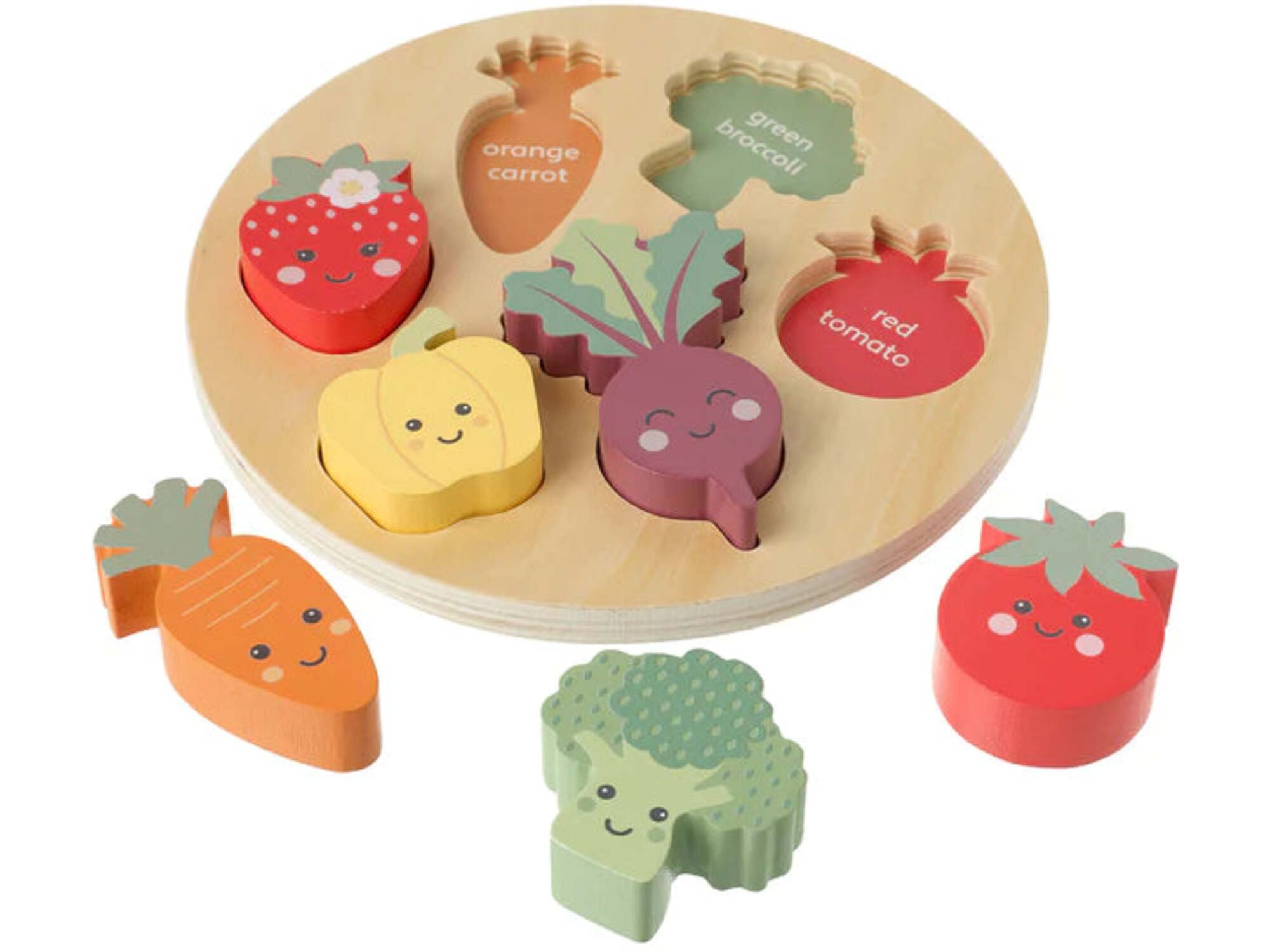 Orange Tree Toys Drvena umetaljka sa oblicima povrće
