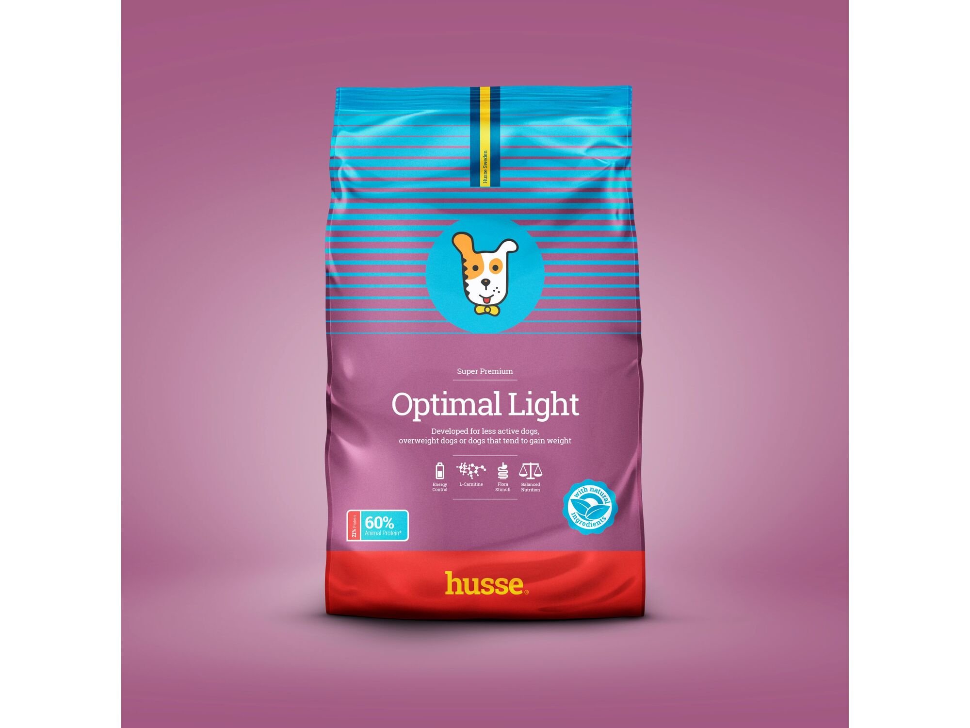 Husse suva hrana za odrasle pse Optimal Light: 7 kg