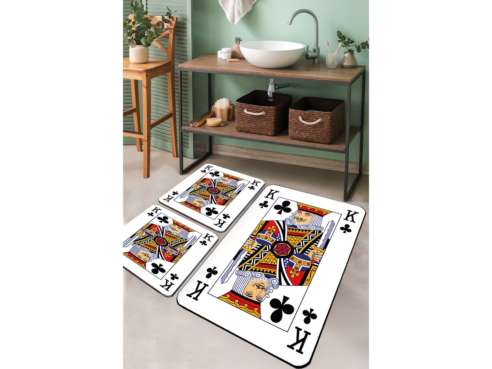 Lessentiel Maison Prostirka za kupatilo Karo Playing Card 3 komada