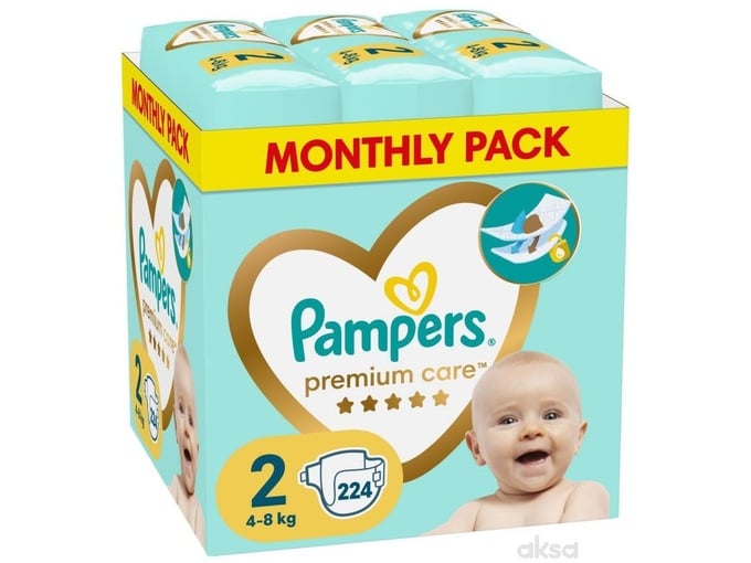 Pampers Pelene Premium Care mesečno pakovanje S2 224