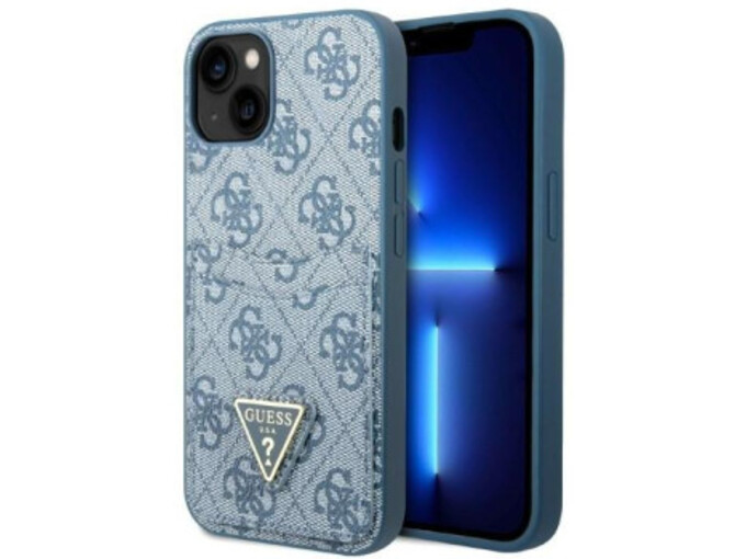 Guess Futrola za iPhone 13 Pro Blue Triangle Logo Cardslot