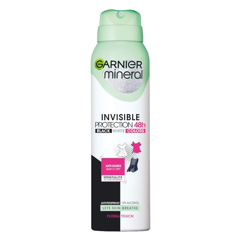 Garnier Sprej Mineral Deo Invisible Black White and Colors 150ml
