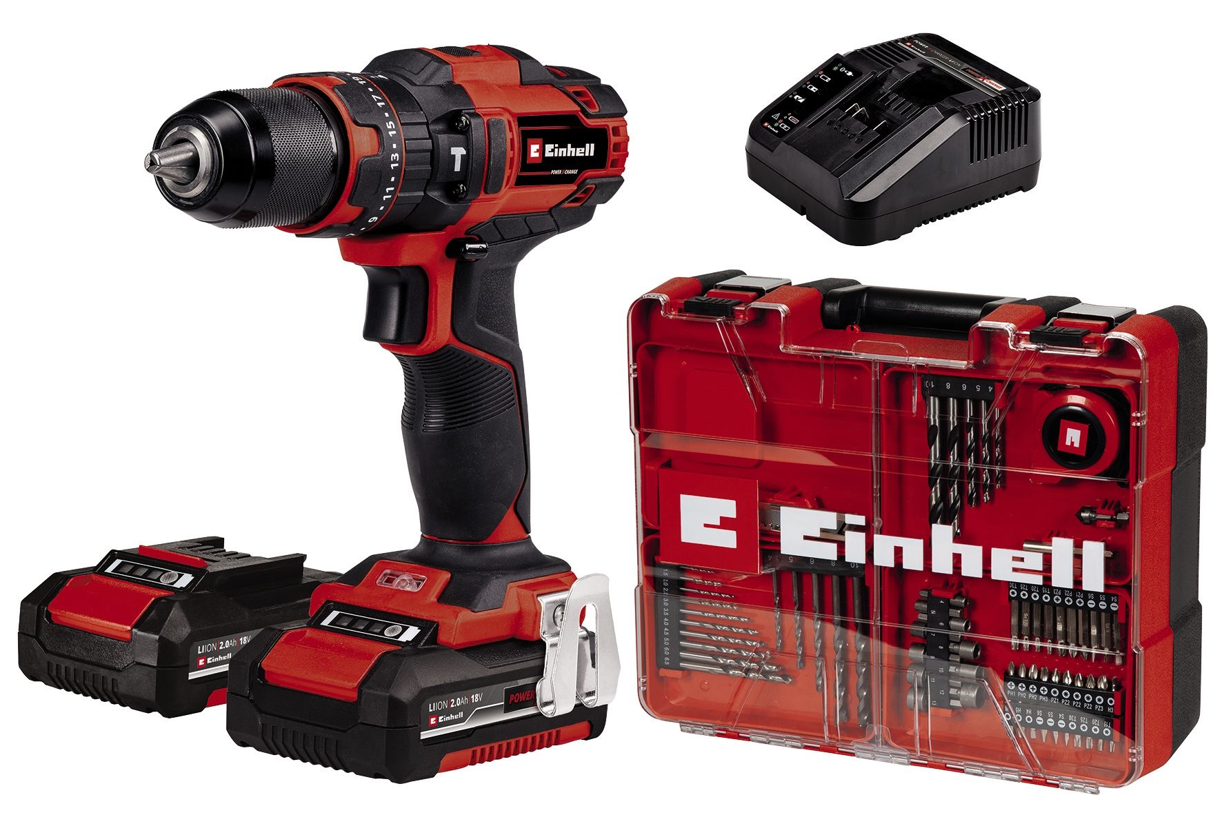Einhell Akumulatorska bušilica set TE-CD 18/40 Li-i +64 (2x2,0Ah)