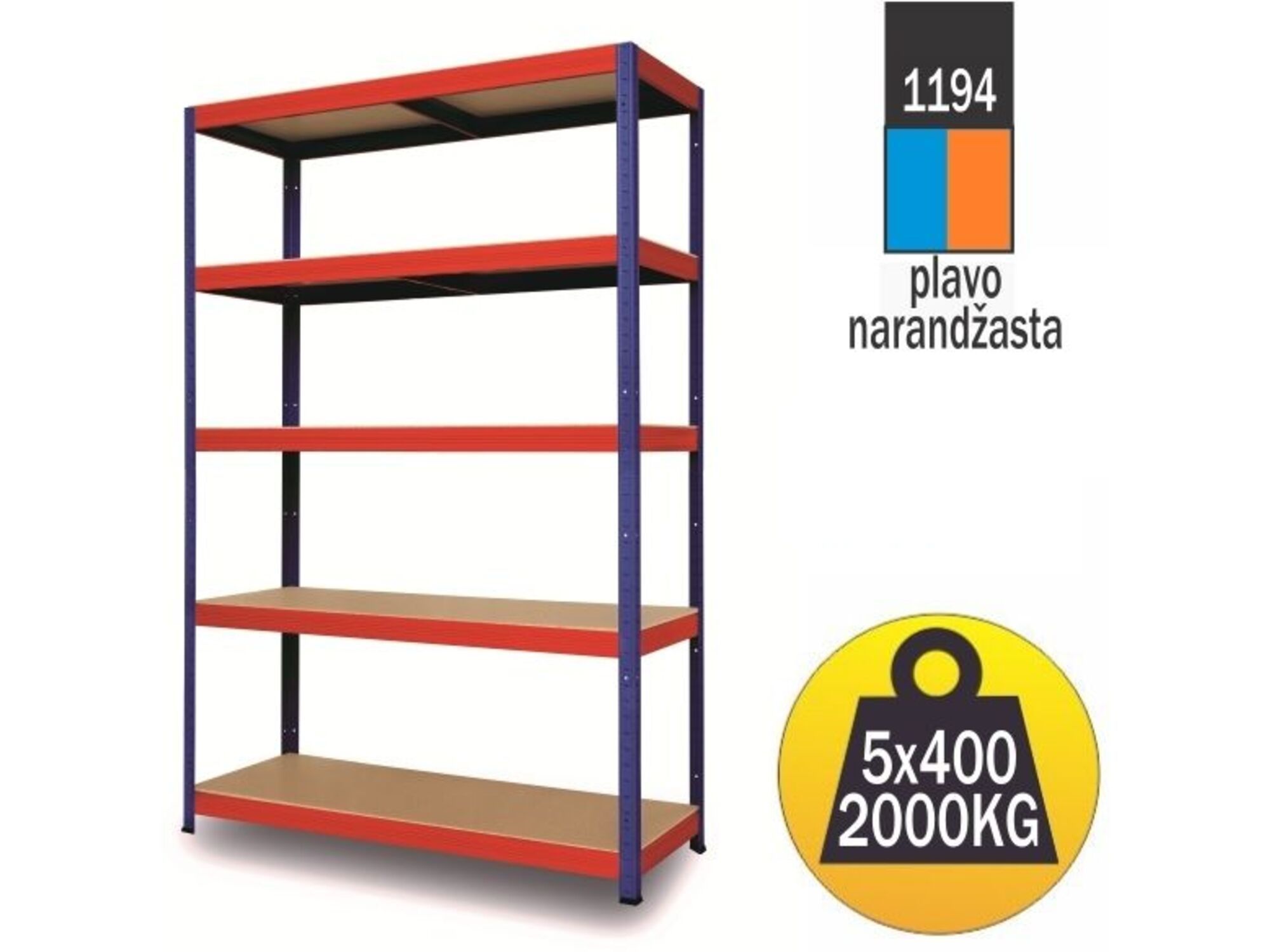 SmartStorage Polica metal medijapan 180x100x50cm