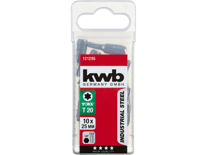 Kwb Bit T20 25mm Ind. Čelik - 10 kom Torx 1/4" C 6.3 prihvat - TQ 60