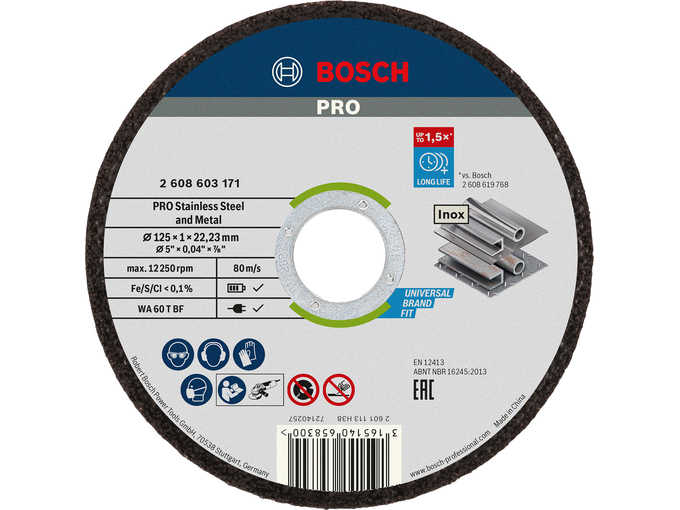 Bosch Rezna ploča PRO Stainless steel and metal 125×1×22,23 mm