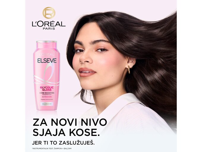 L'Oreal Paris Šampon za beživotnu kosu bez sjaja Elseve Glycolic Gloss 400ml
