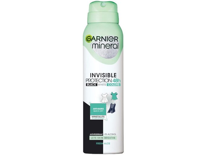 Garnier Sprej Mineral Deo Invisible Black White&Colors Fresh Aloe 150ml