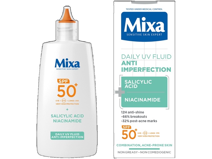 Mixa Dnevni UV fluid za kožu sklonu nepravilnostima SPF 50+ 40ml