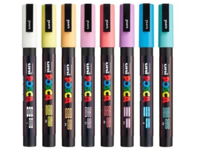 Uni Set PC-3M Posca 0.9-1.3mm 8 kom pastelne boje