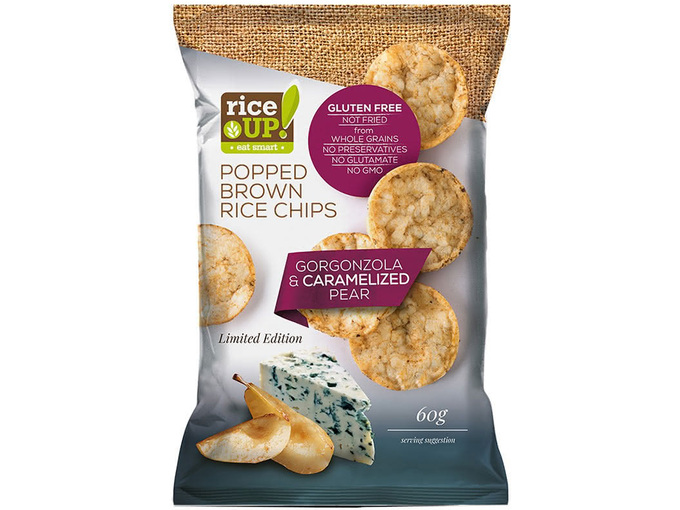 Rice up Čips od pirinča gorgonzola i karamelizovana kruška gf 60g
