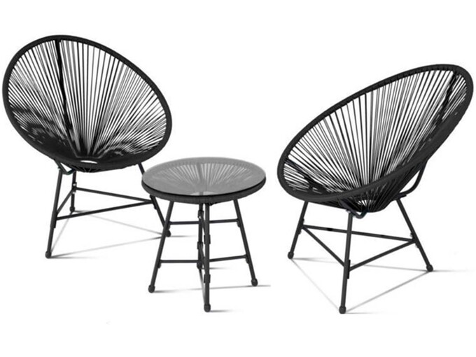 Baštenski set Bistro set od čelika i ratana 3 dela