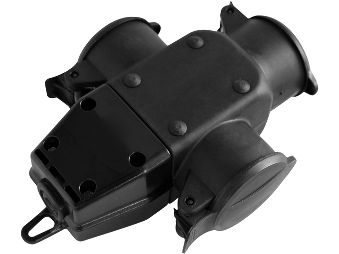 Commel Trostruki razdelnik 16A 250V 2P+Z IP44 gumeni