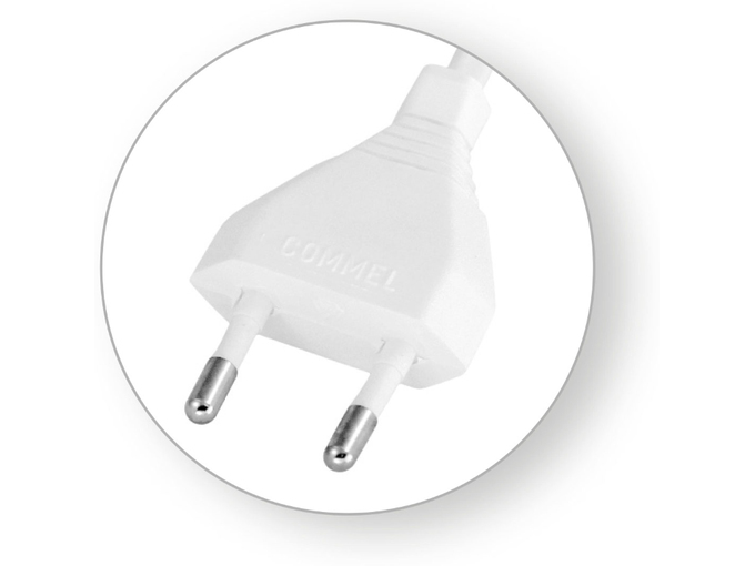 Commel Priključni kabl 2,5 A 250 V 2m H03VVH2-F 2x0,75