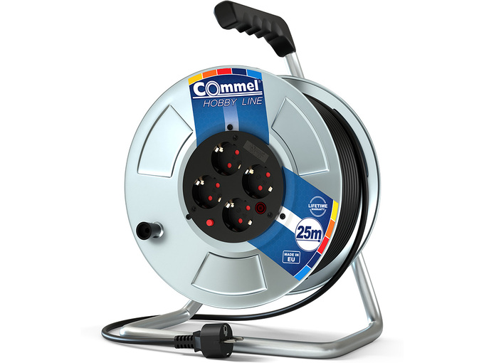 Commel Kabl sa motalicom na metal bubnju 280mm monof 25m H05RR-F 3G1,5